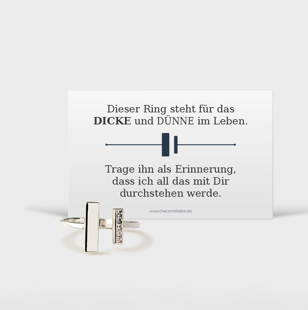 S925 Sterling Silber - "Durch Dick & Dünn" Ring