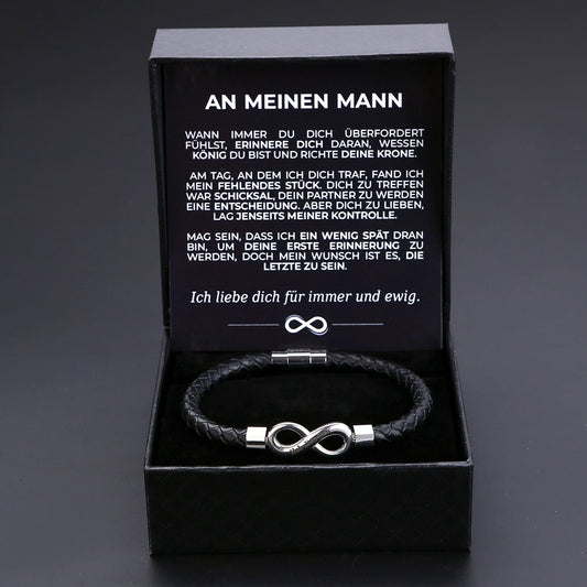 "An meinen Mann" - Personalisiertes Unendlichkeits-Armband