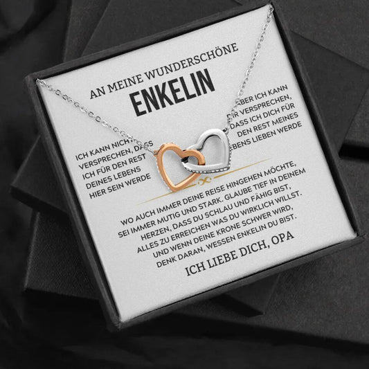 14k Weißgold Ausführung Halskette - An meine Enkelin - Versprechen