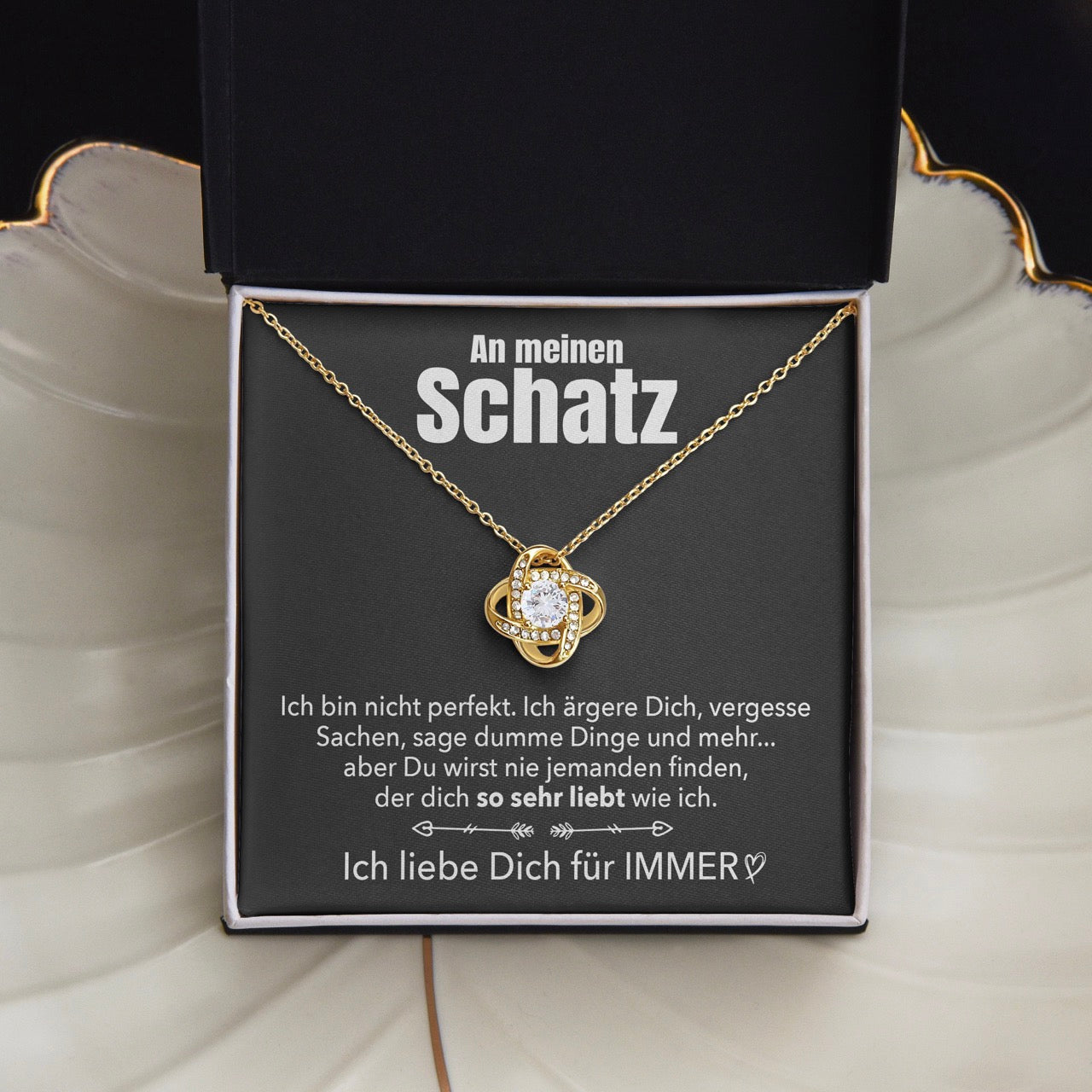 14k Weißgold Ausführung Halskette - An meinen Schatz - Perfekt