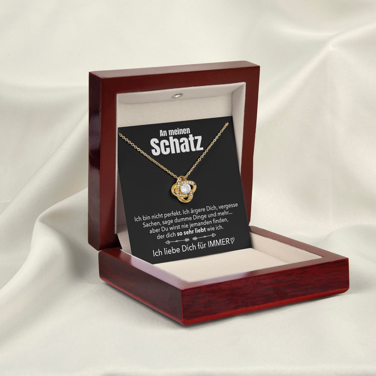14k Weißgold Ausführung Halskette - An meinen Schatz - Perfekt