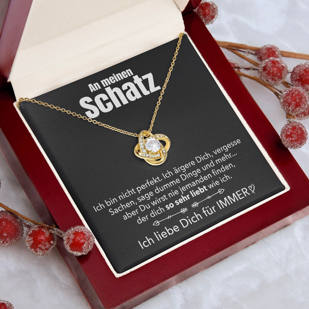 14k Weißgold Ausführung Halskette - An meinen Schatz - Perfekt