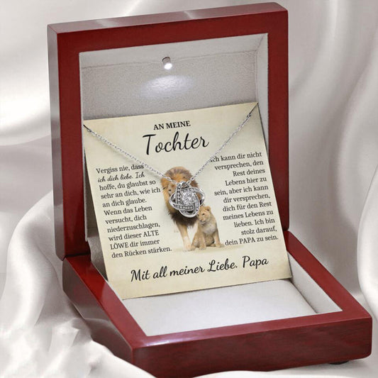 14k Weißgold Ausführung Halskette - An meine Tochter