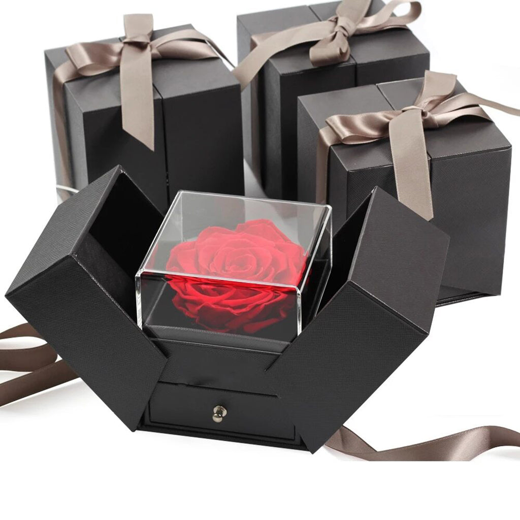 Rosenbox - Weißgold Ausführung Herz Halskette - An meinen Schatz