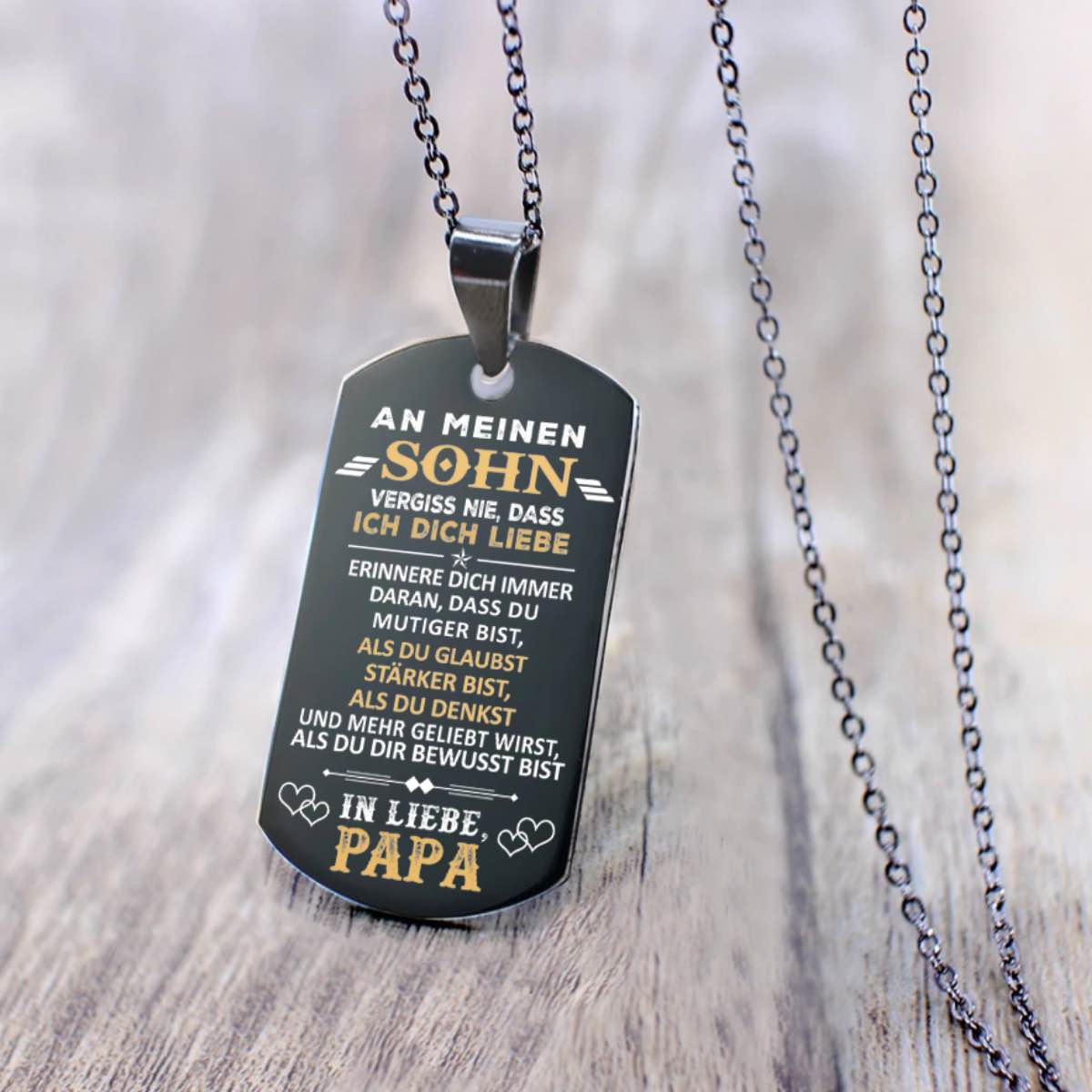 Anhänger - An meinen Sohn von Papa - Mutiger als du glaubst