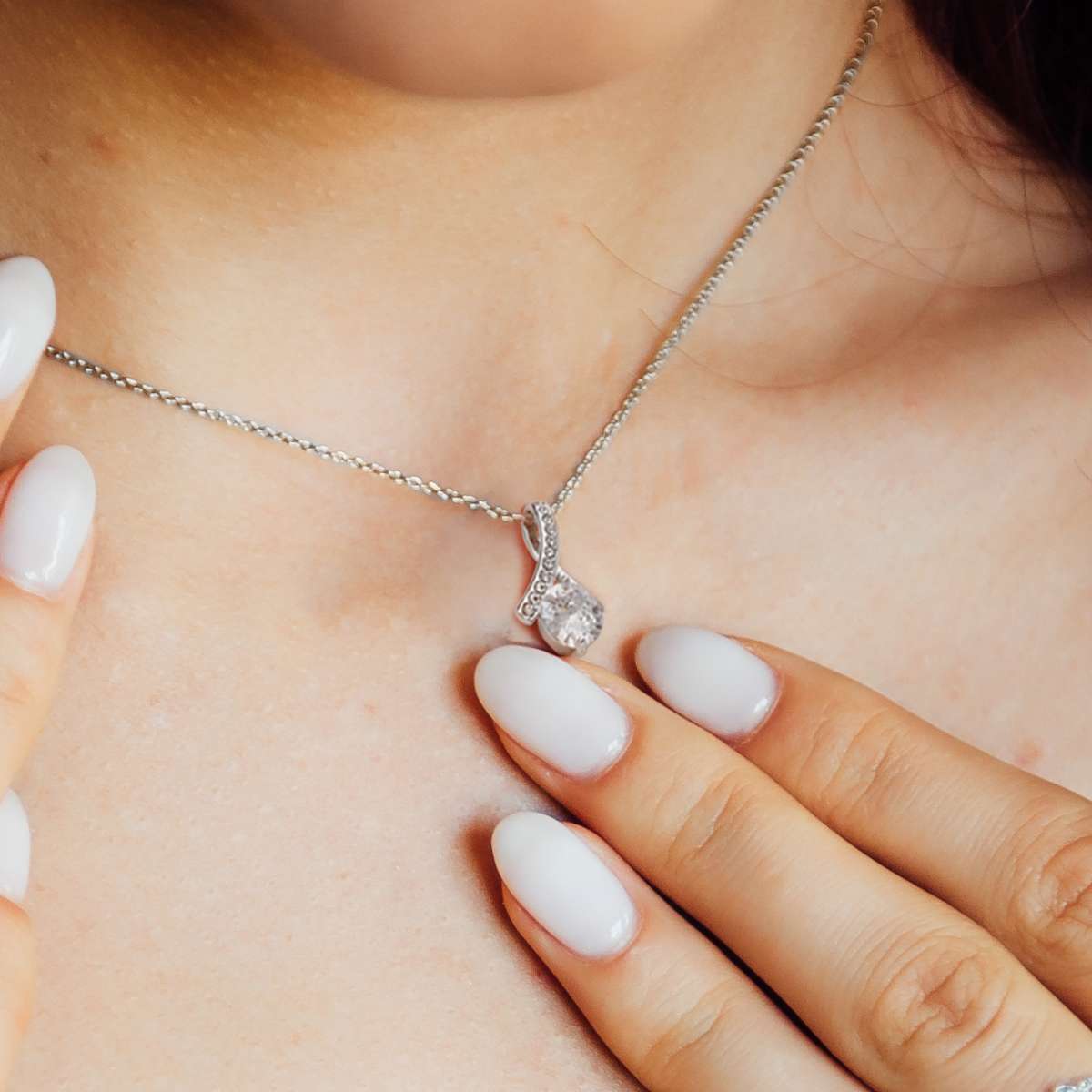 Weißgold Ausführung Kette - An unsere Tochter von Mama & Papa