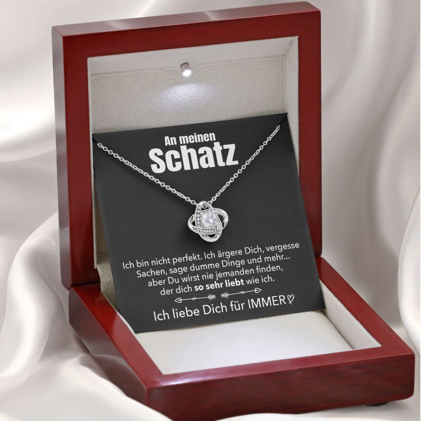 14k Weißgold Ausführung Halskette - An meinen Schatz - Perfekt