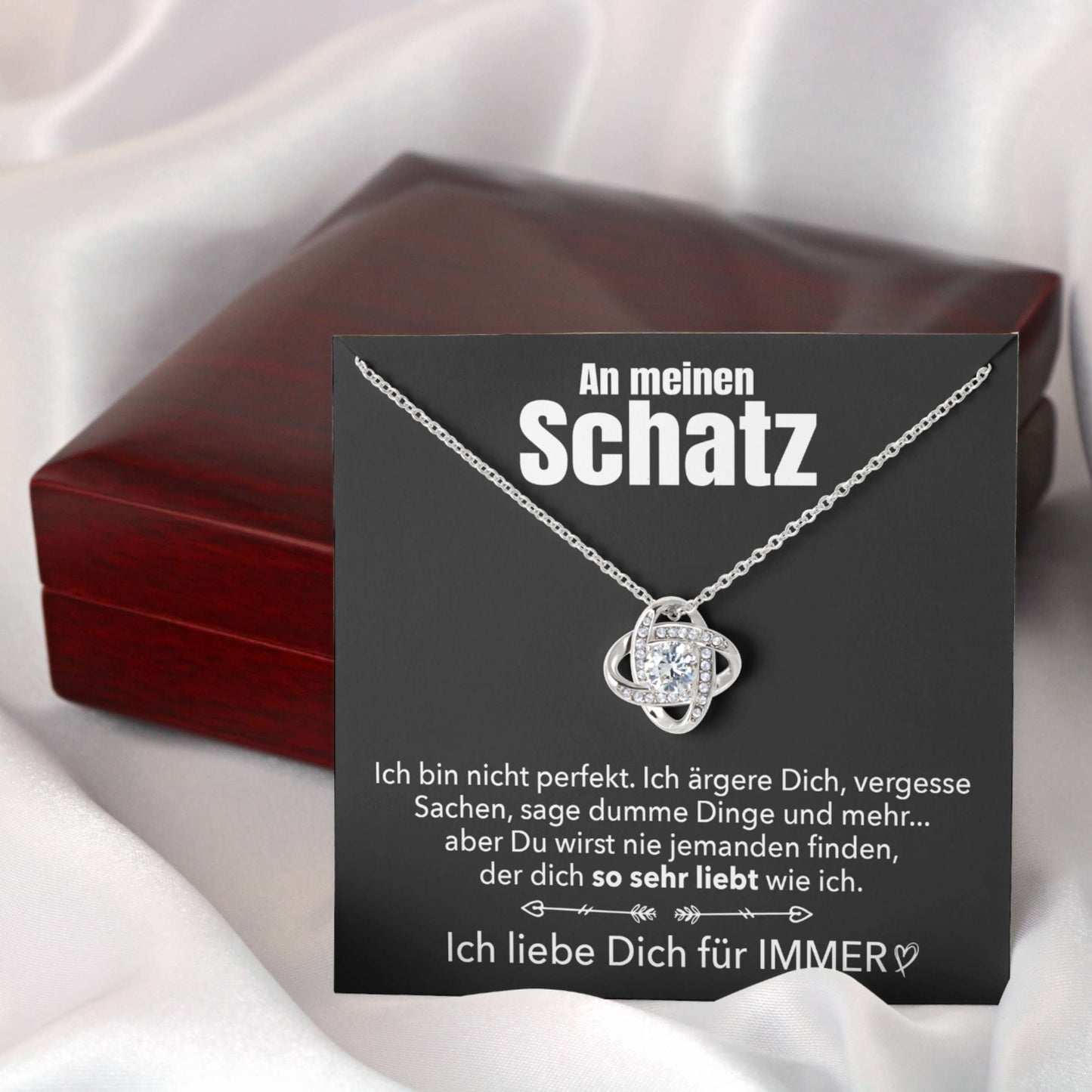 14k Weißgold Ausführung Halskette - An meinen Schatz - Perfekt