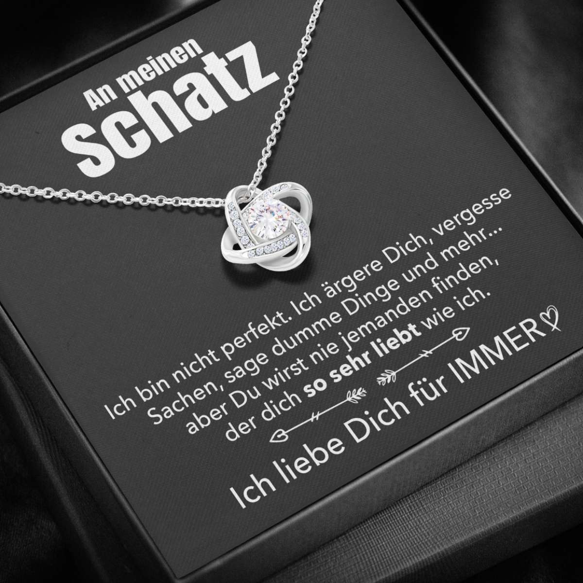 14k Weißgold Ausführung Halskette - An meinen Schatz - Perfekt
