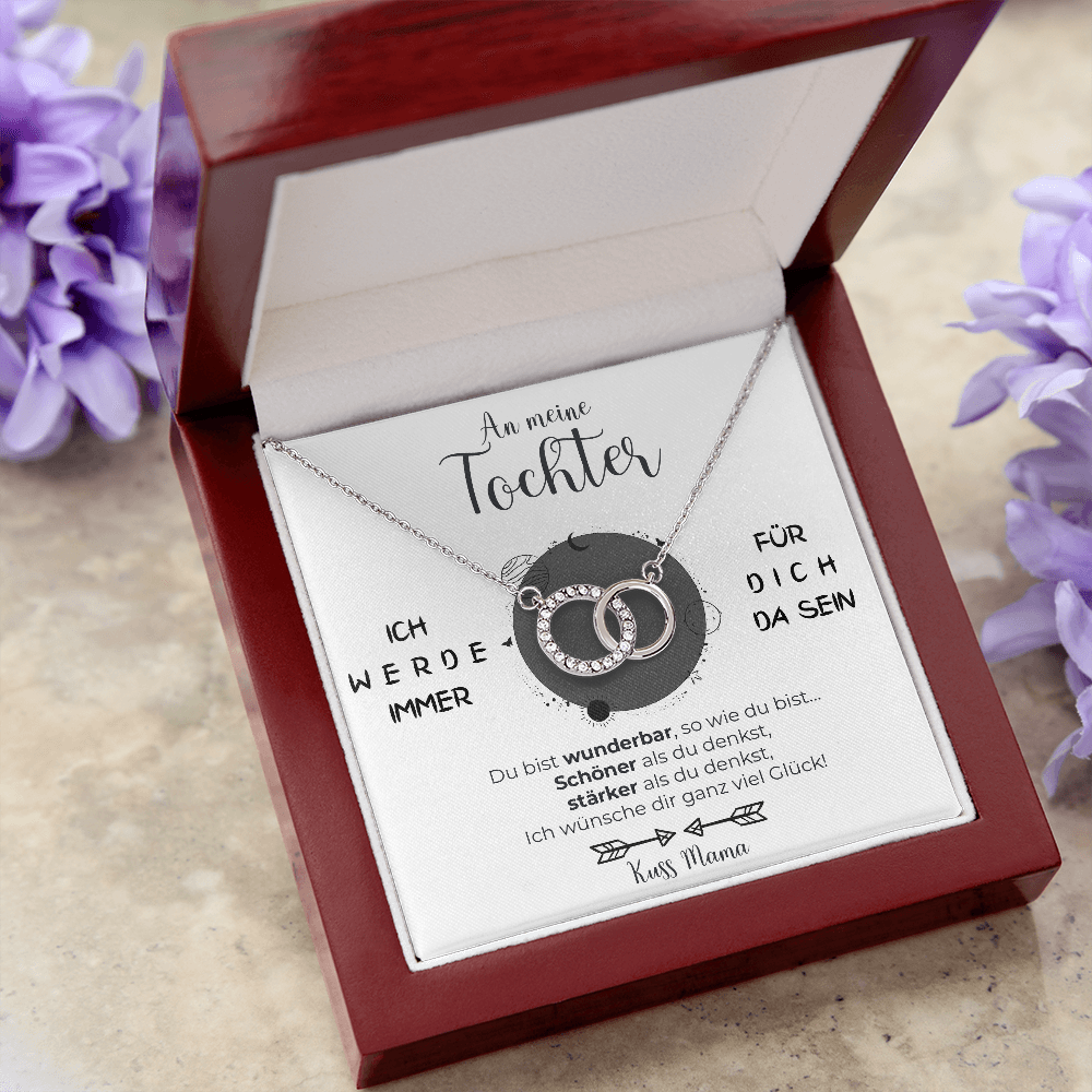 14k Weißgold Ausführung Ring Halskette - An meine Tochter