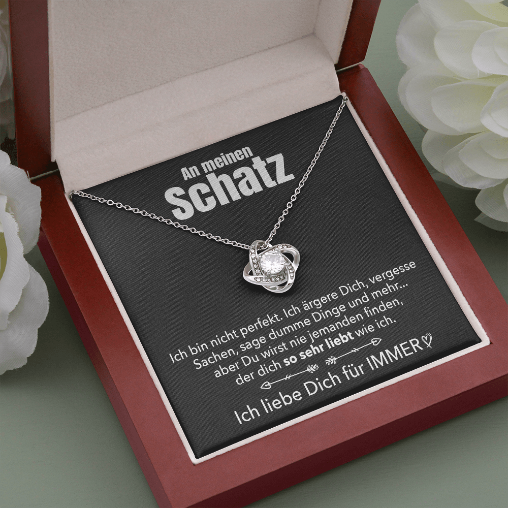 14k Weißgold Ausführung Halskette - An meinen Schatz - Perfekt