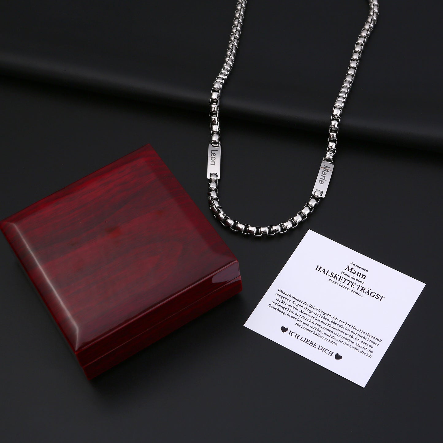 An meinen Mann - Personalisierte Herren Halskette mit 2 Namen