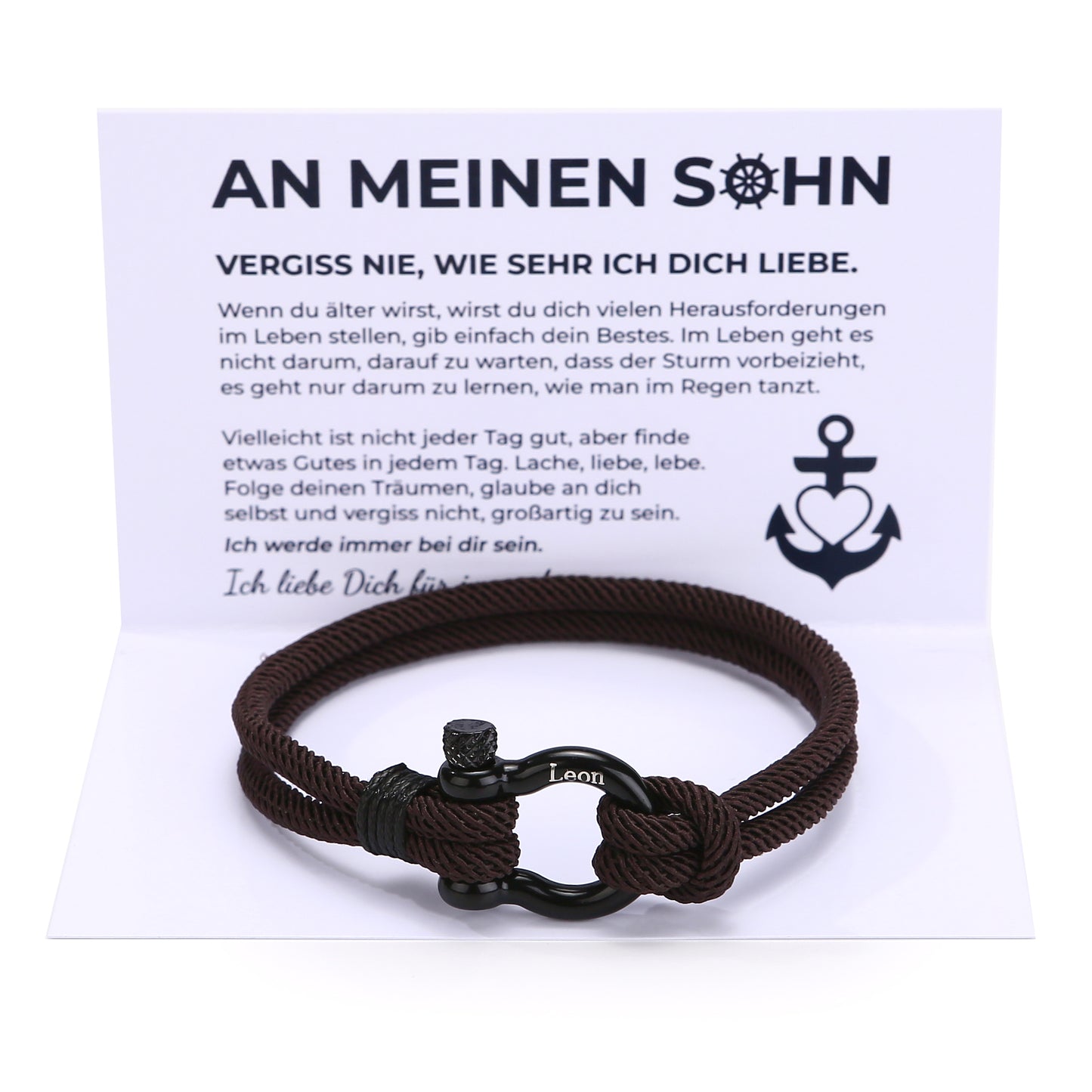 An meinen Sohn - Personalisiertes Handseil-Armband