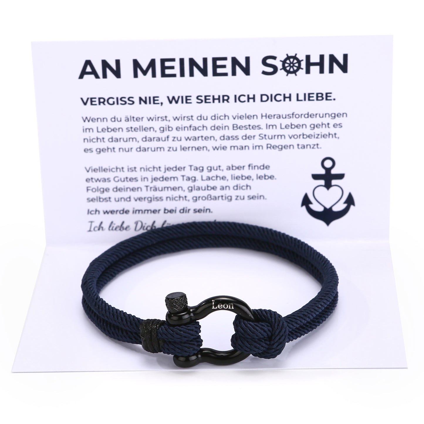 An meinen Sohn - Personalisiertes Handseil-Armband