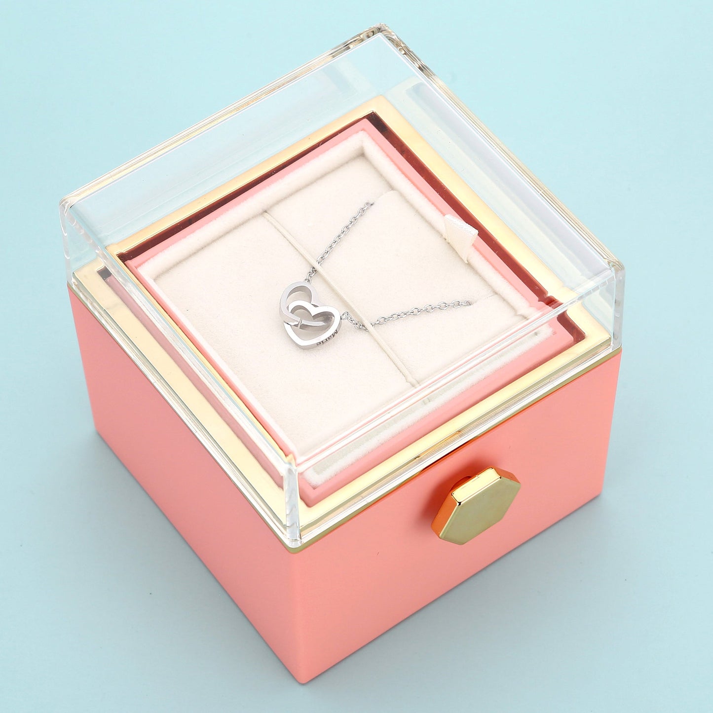 Ewige Rosenbox - Mit Gravierter Halskette & echter Rose