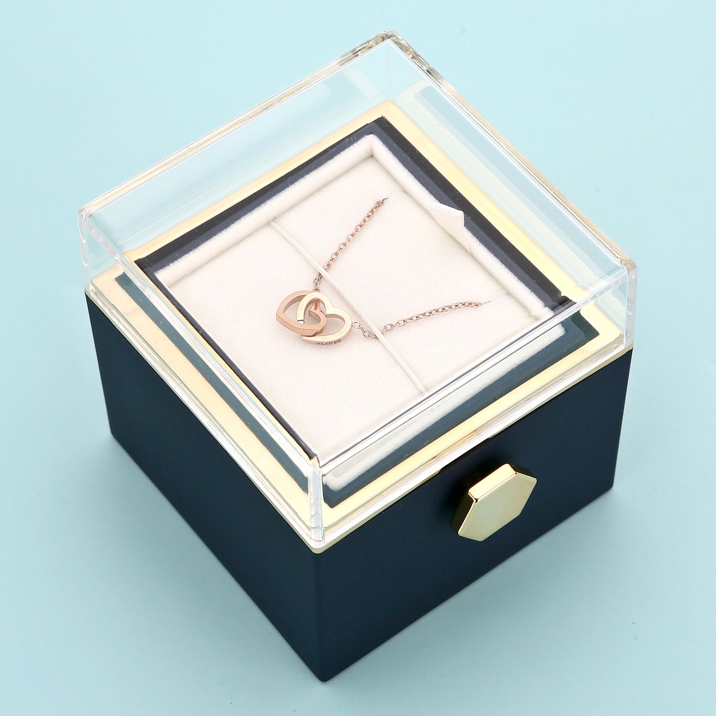 Ewige Rosenbox - Gravierte Halskette & echte Rose