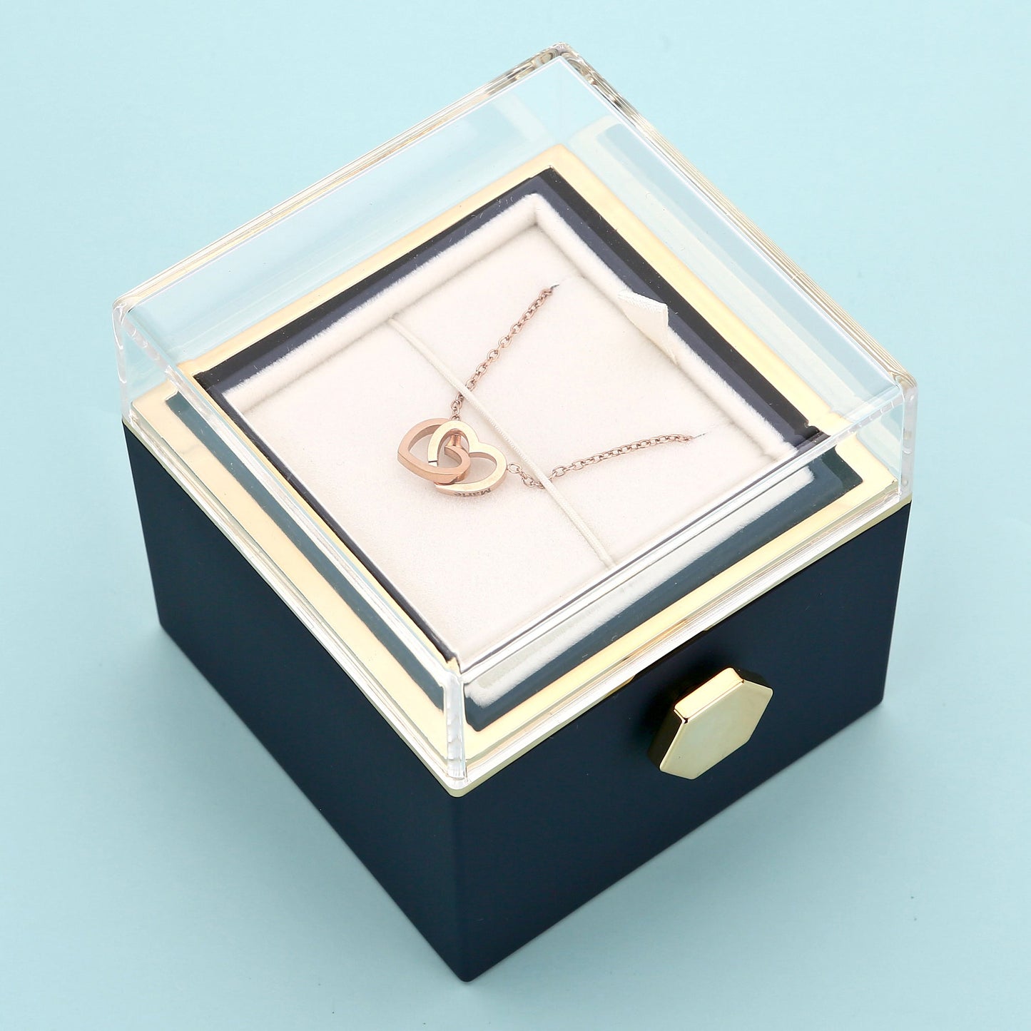 Ewige Rosenbox - Mit Gravierter Halskette & echter Rose