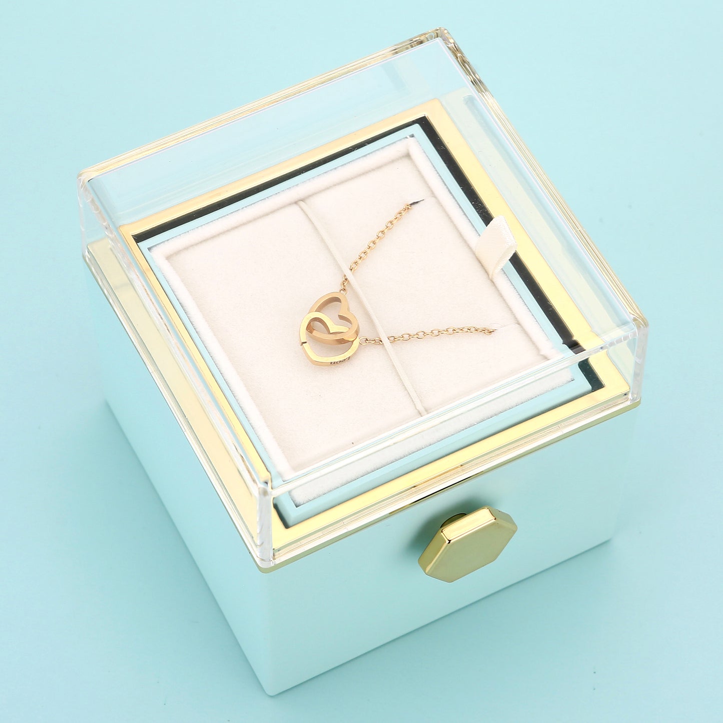 Ewige Rosenbox - Gravierte Halskette & echte Rose