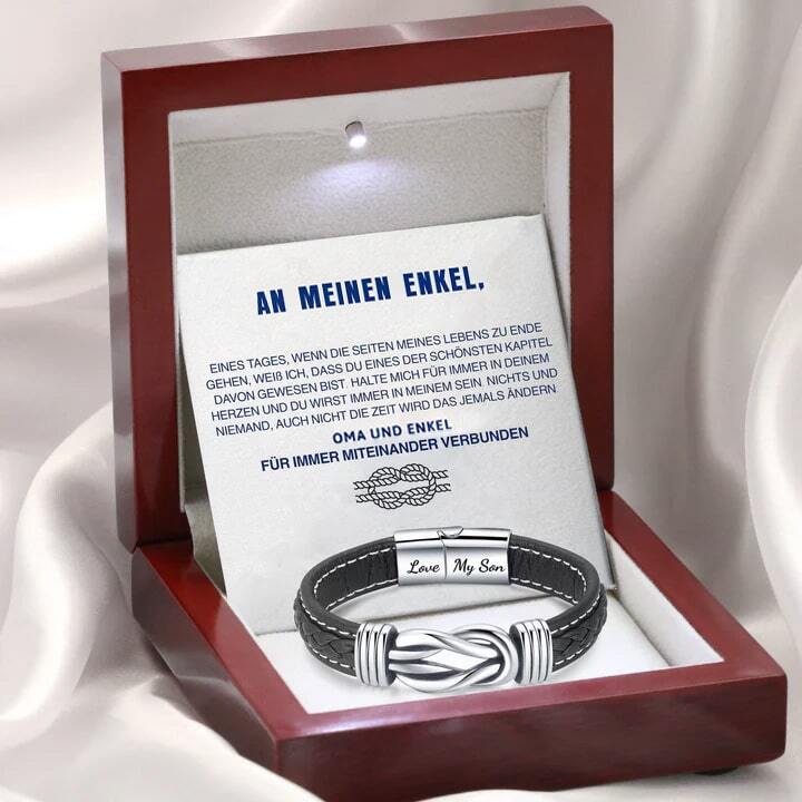 Oma und Enkel Für Immer Miteinander Verbunden - Geflochtenes Lederarmband