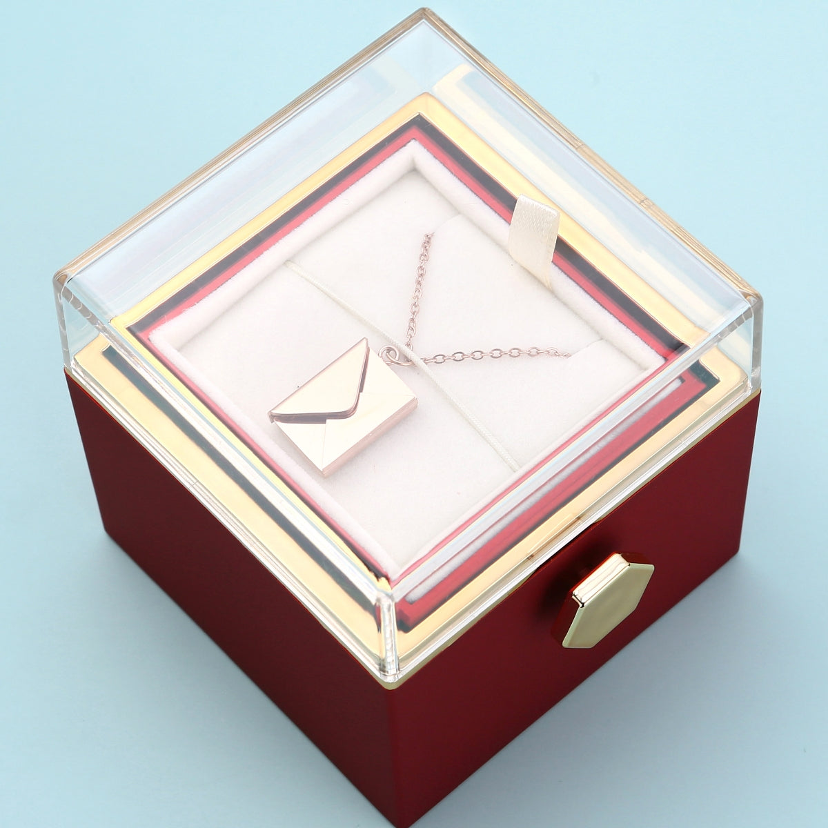 Ewige Rosenbox – Halskette mit geheimer Nachricht und echter Rose