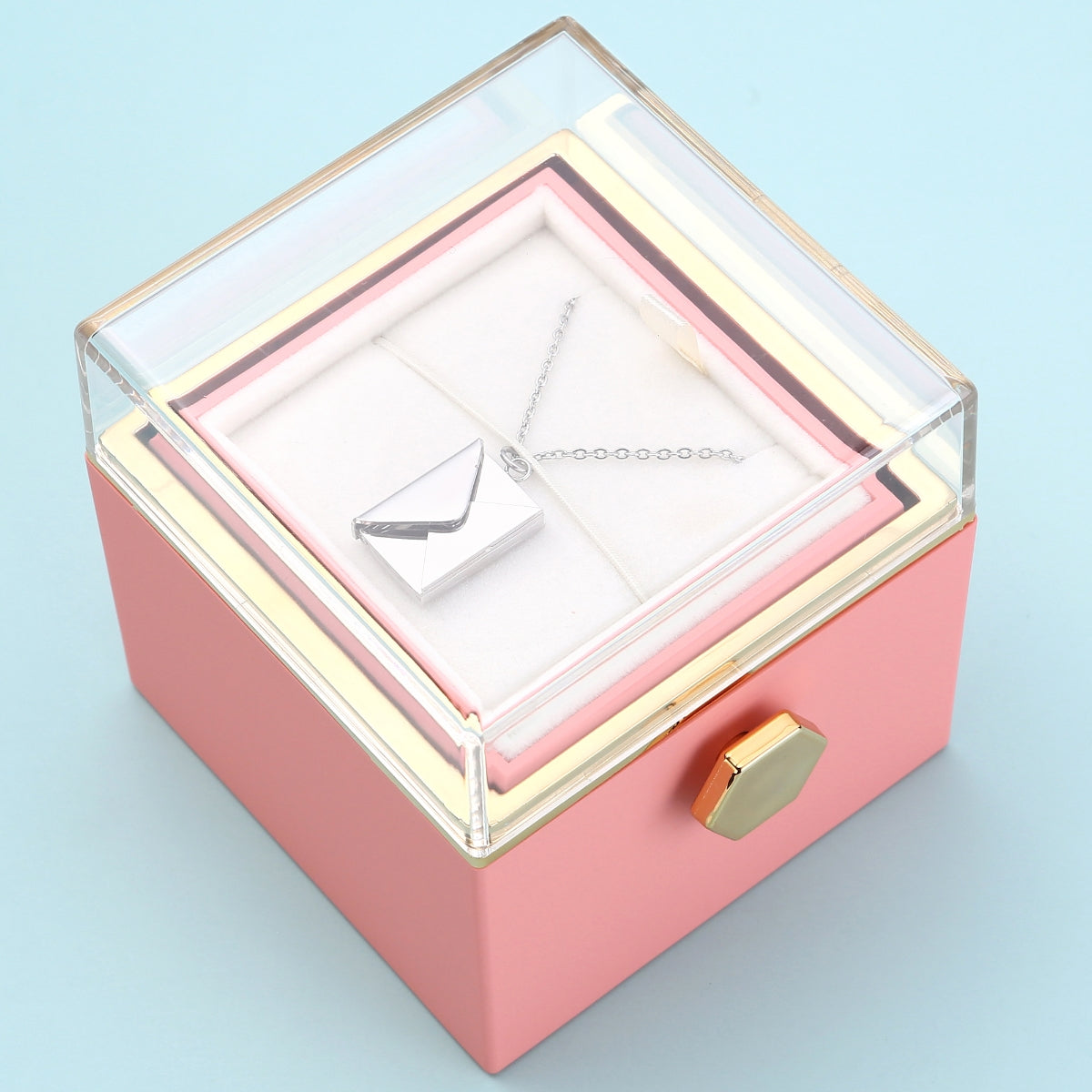 Ewige Rosenbox – Halskette mit geheimer Nachricht und echter Rose