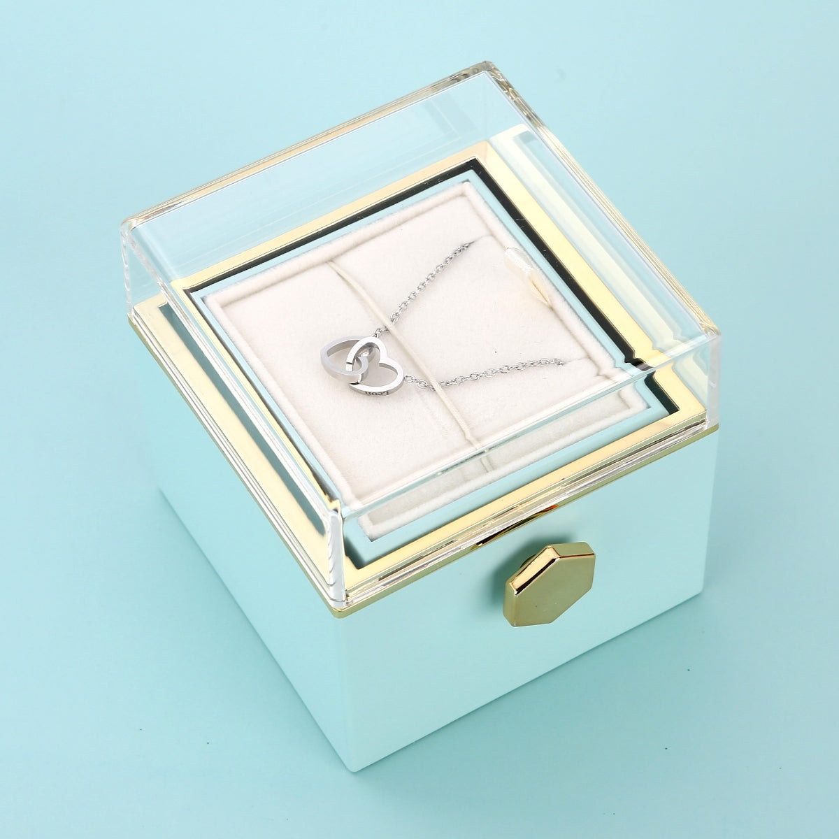 Ewige Rosenbox - Mit Gravierter Halskette & echter Rose