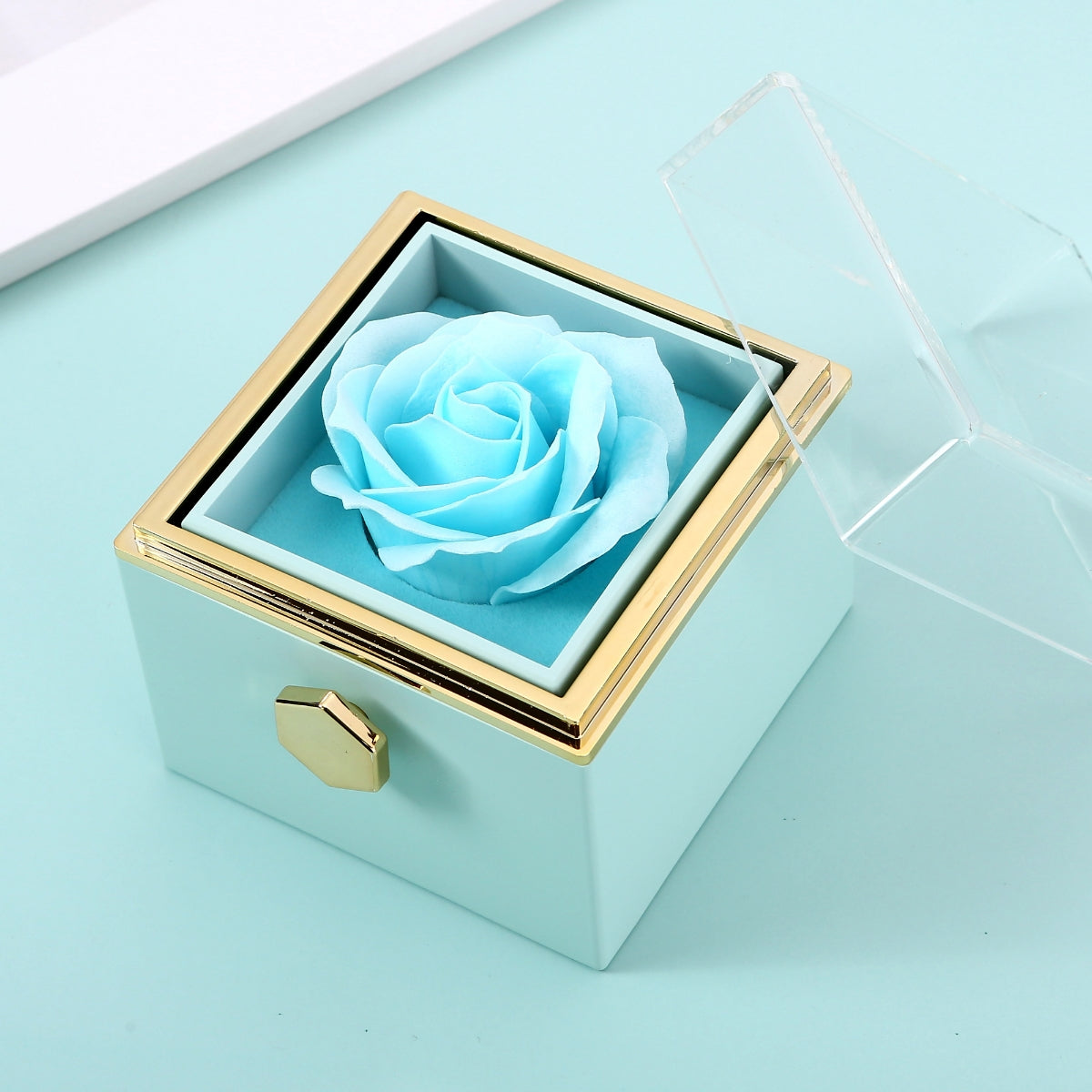 Ewige Rosenbox - Gravierte Halskette & echte Rose