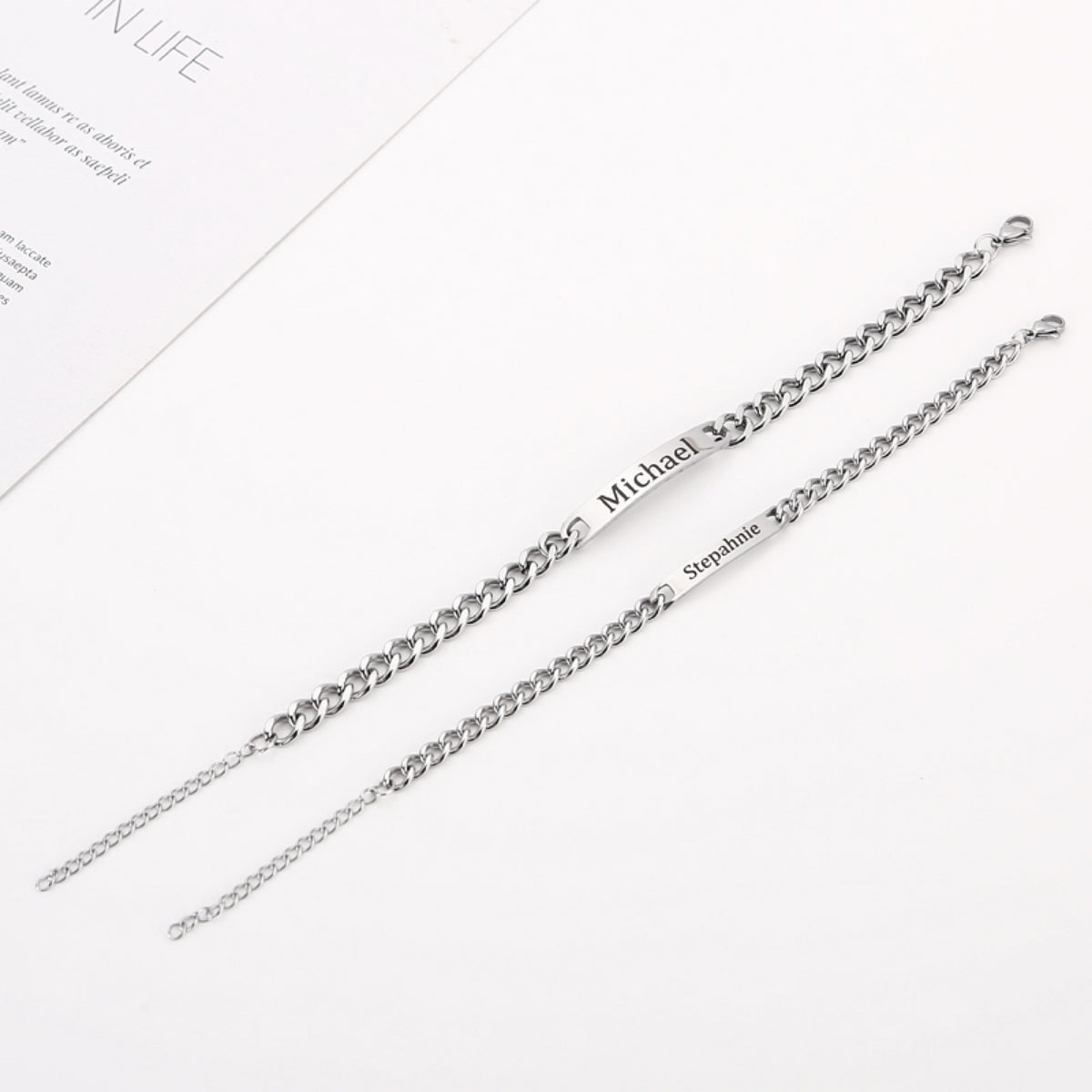 Ewige Rosenbox mit Gravur Armband Set für Paare