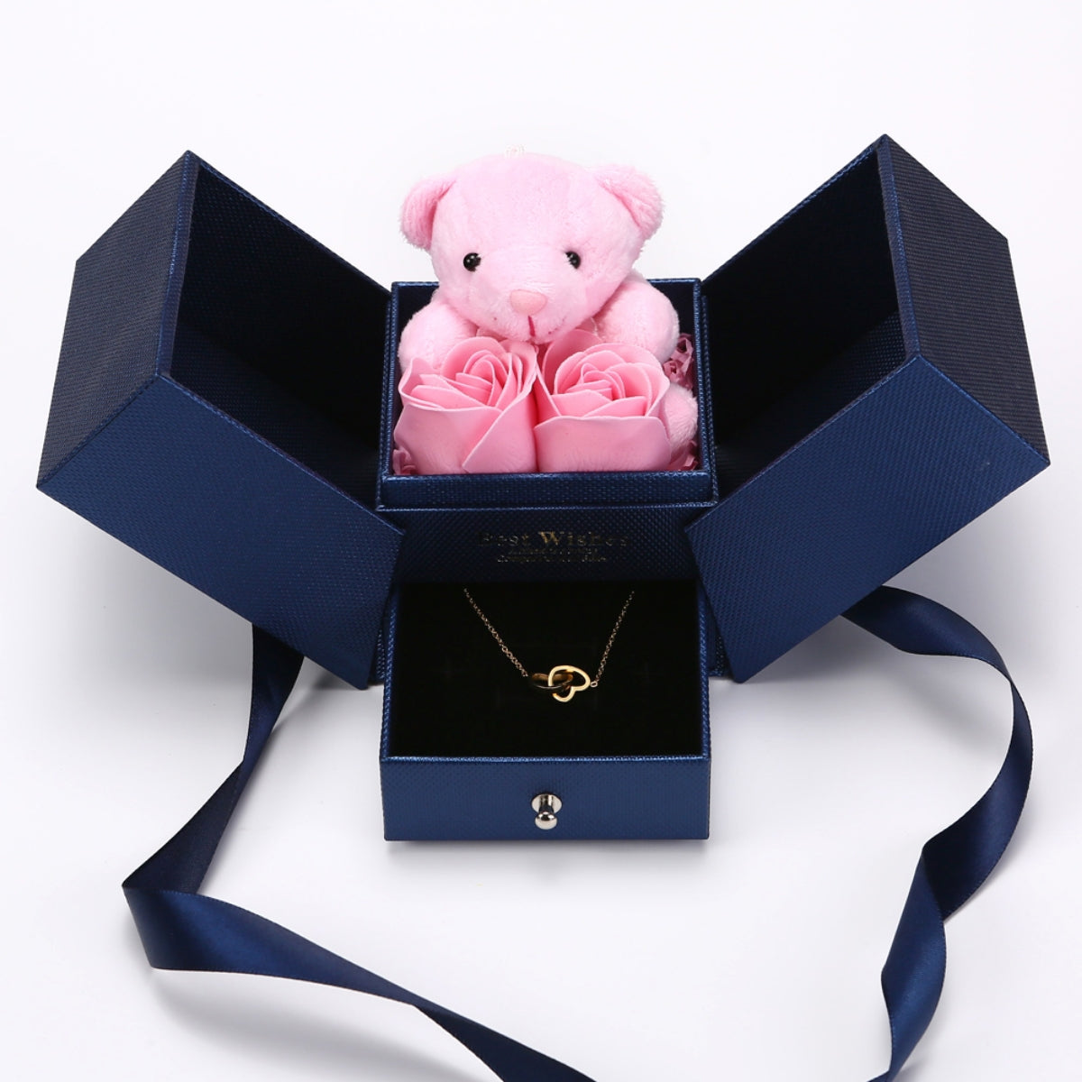 Rosenbär Box - Gravierte Halskette & ewige Rosen