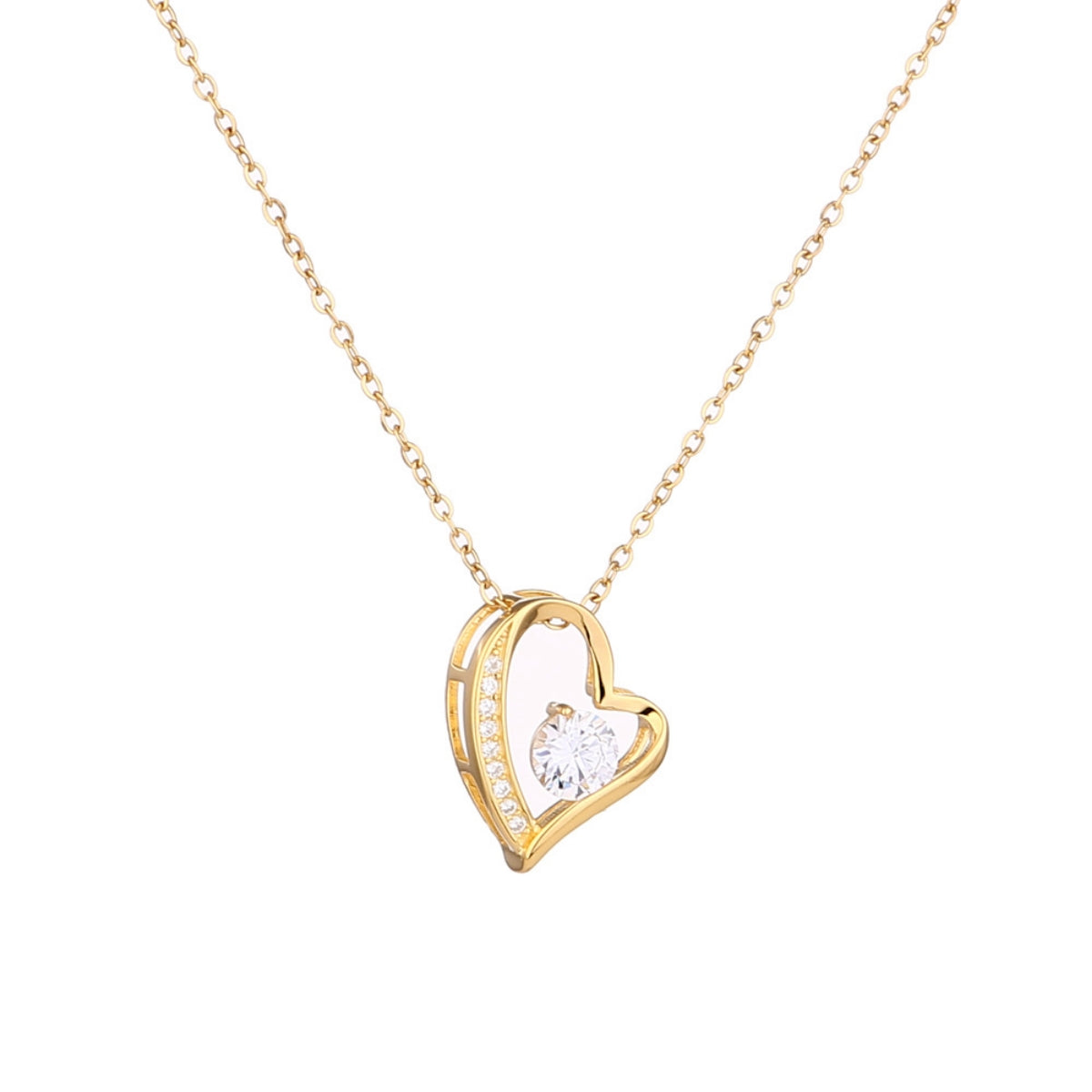 Rosenbär Box - 14k Weißgold Ausführung Herz Halskette - An meinen Schatz