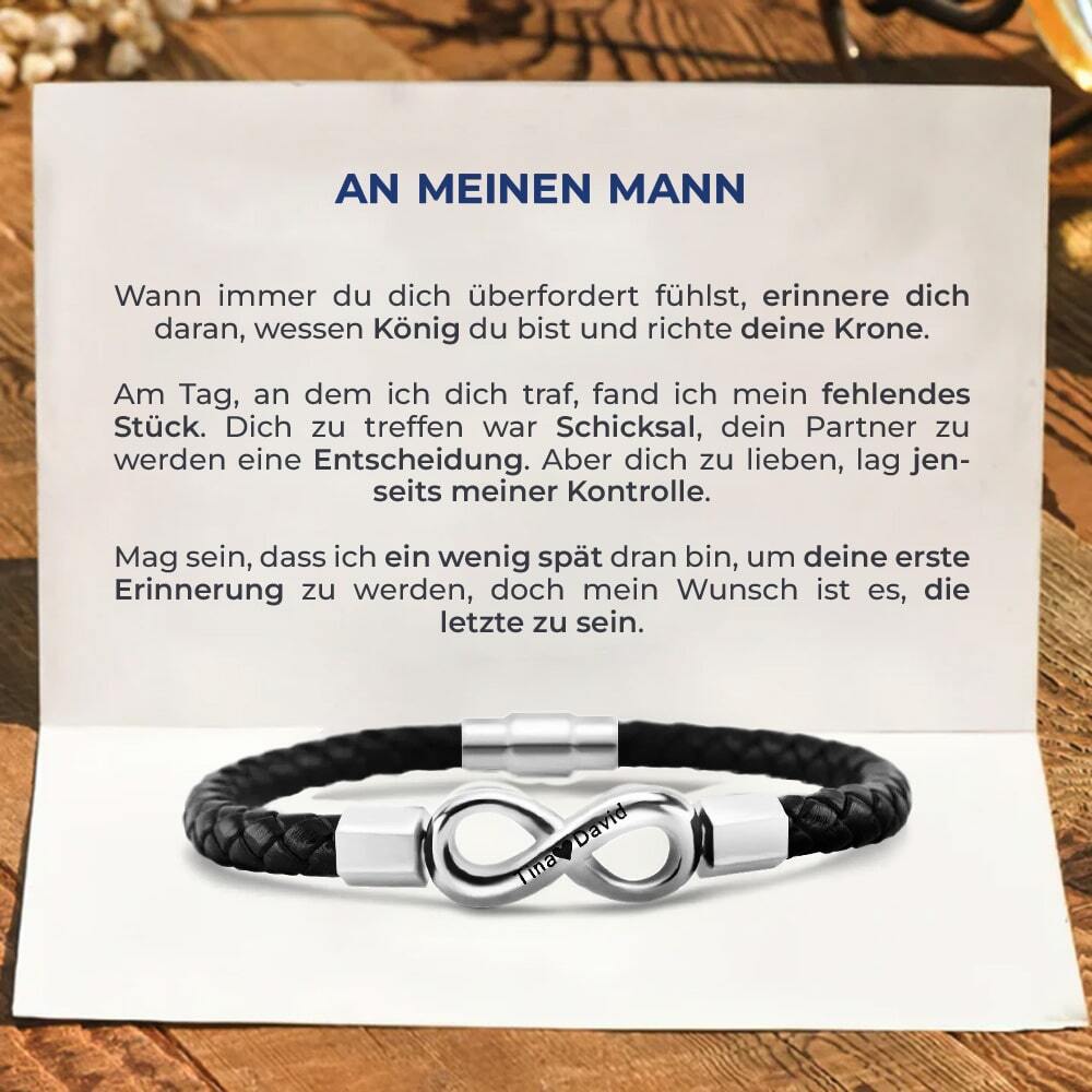 An meinen Mann - Personalisiertes Unendlichkeits-Armband