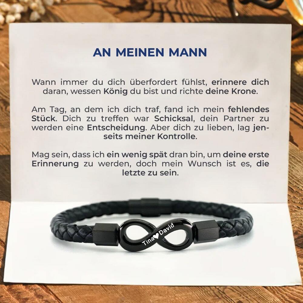 An meinen Mann - Personalisiertes Unendlichkeits-Armband