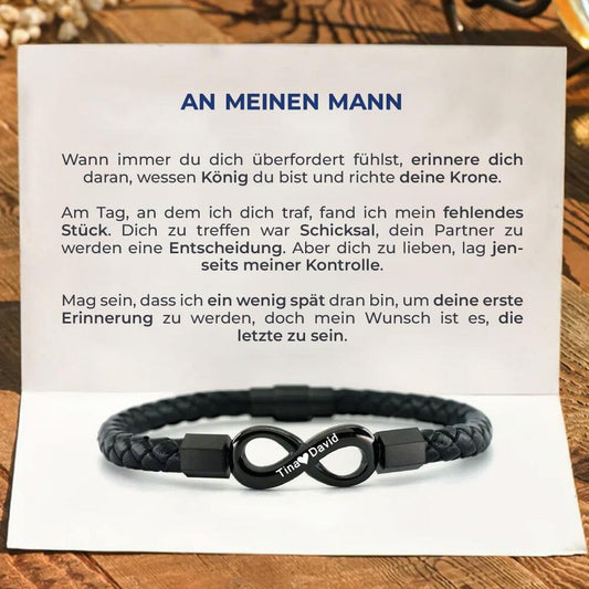 An meinen Mann - Personalisiertes Unendlichkeits-Armband