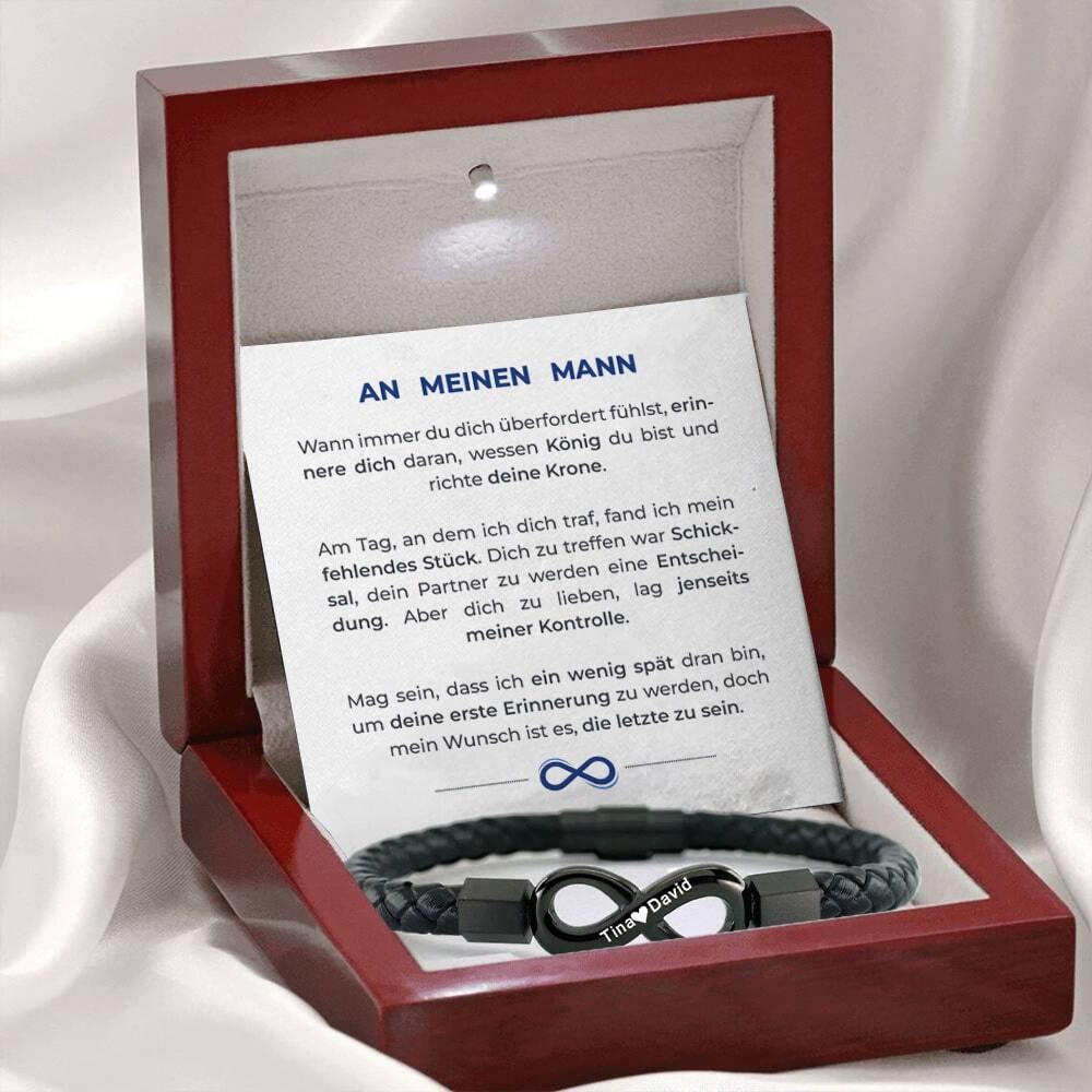 An meinen Mann - Personalisiertes Unendlichkeits-Armband