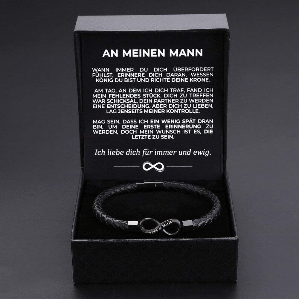 "An meinen Mann" - Personalisiertes Unendlichkeits-Armband