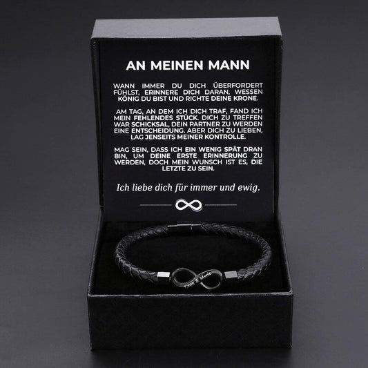 "An meinen Mann" - Personalisiertes Unendlichkeits-Armband