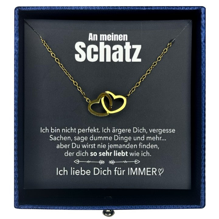 Ewige Rosenbär Box - Gravierte Halskette mit Notiz & ewiger Rose