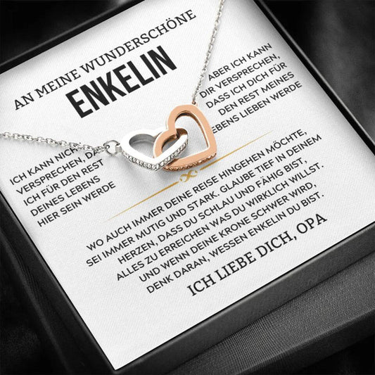 14k Weißgold Ausführung Halskette - An meine Enkelin - Versprechen
