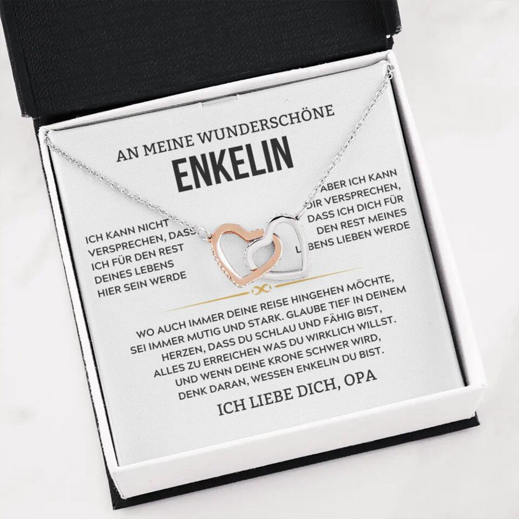 14k Weißgold Ausführung Halskette - An meine Enkelin - Versprechen