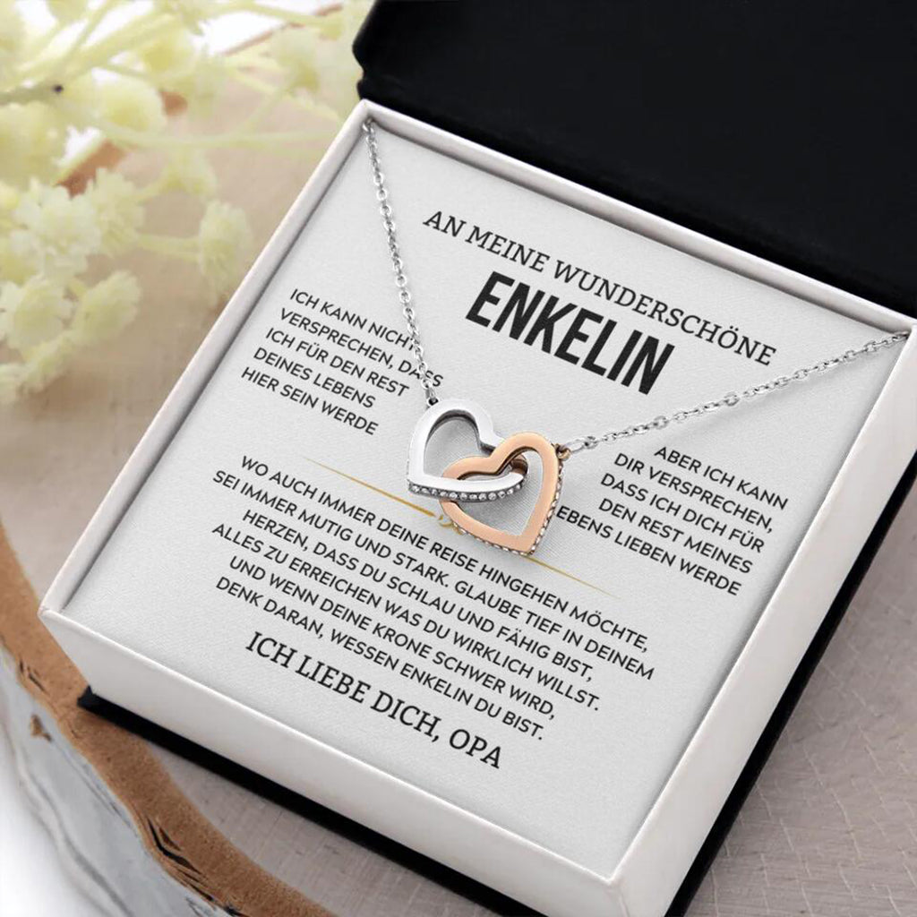 14k Weißgold Ausführung Halskette - An meine Enkelin - Versprechen