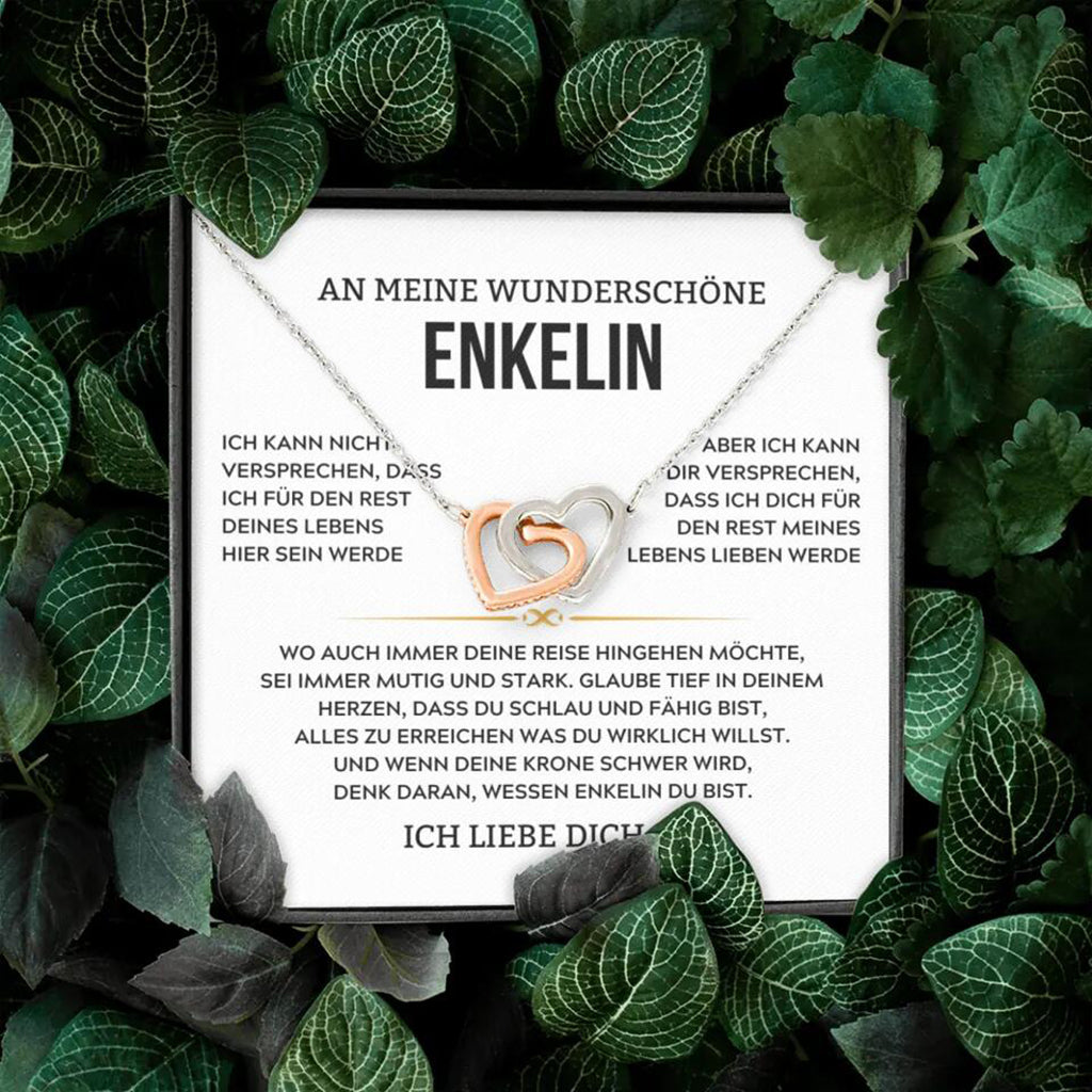 14k Weißgold Ausführung Halskette - An meine Enkelin - Versprechen