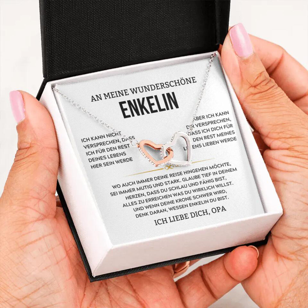 14k Weißgold Ausführung Halskette - An meine Enkelin - Versprechen