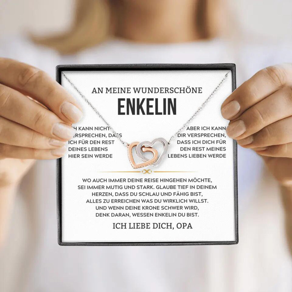 14k Weißgold Ausführung Halskette - An meine Enkelin - Versprechen