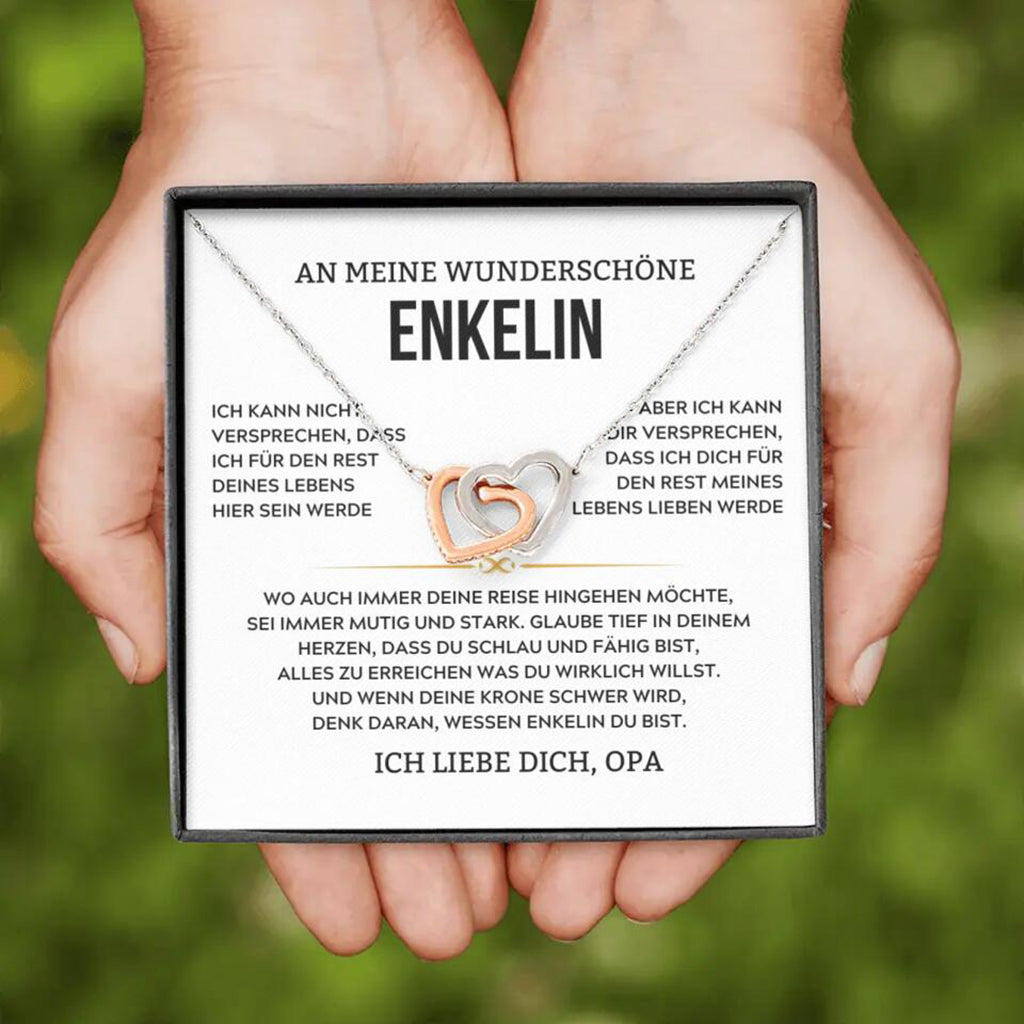 14k Weißgold Ausführung Halskette - An meine Enkelin - Versprechen