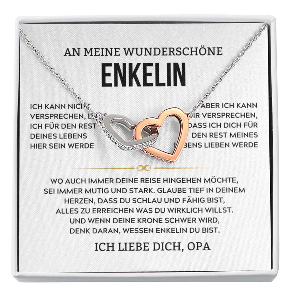 14k Weißgold Ausführung Halskette - An meine Enkelin - Versprechen