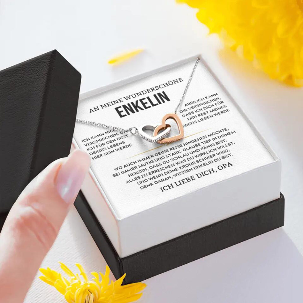 14k Weißgold Ausführung Halskette - An meine Enkelin - Versprechen