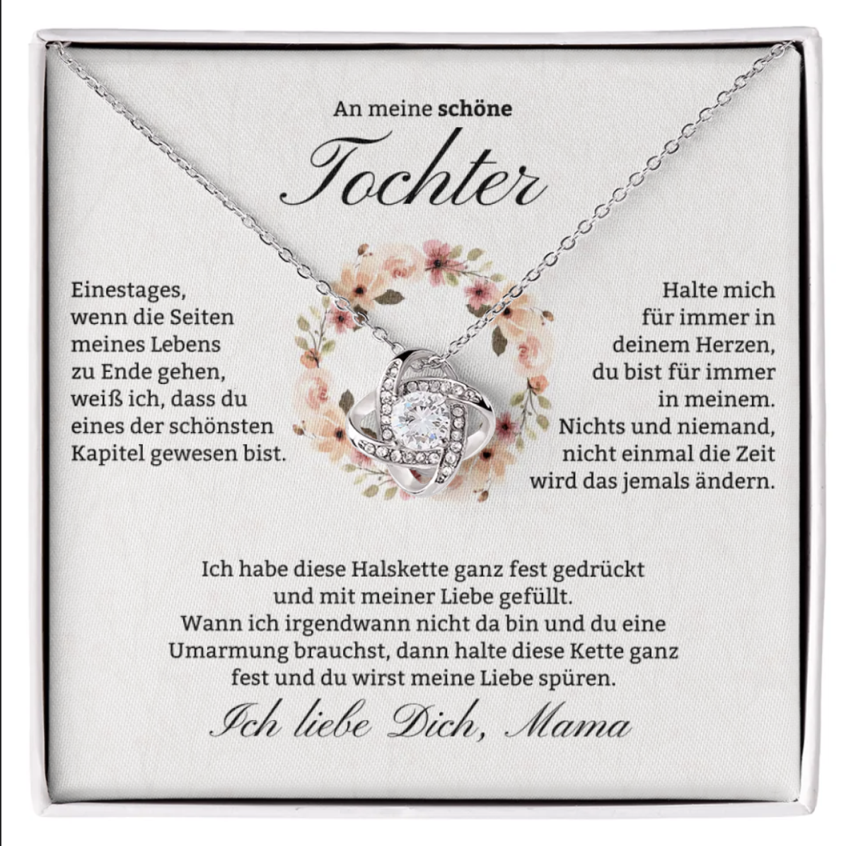14k Weißgold Ausführung Halskette - An meine Tochter - Einestages