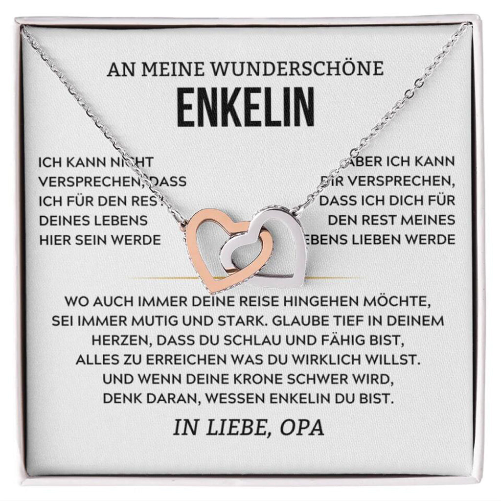 [FAST AUSVERKAUFT] An meine wunderschöne Enkelin - Verflochtene Herz-Halskette Geschenk Set