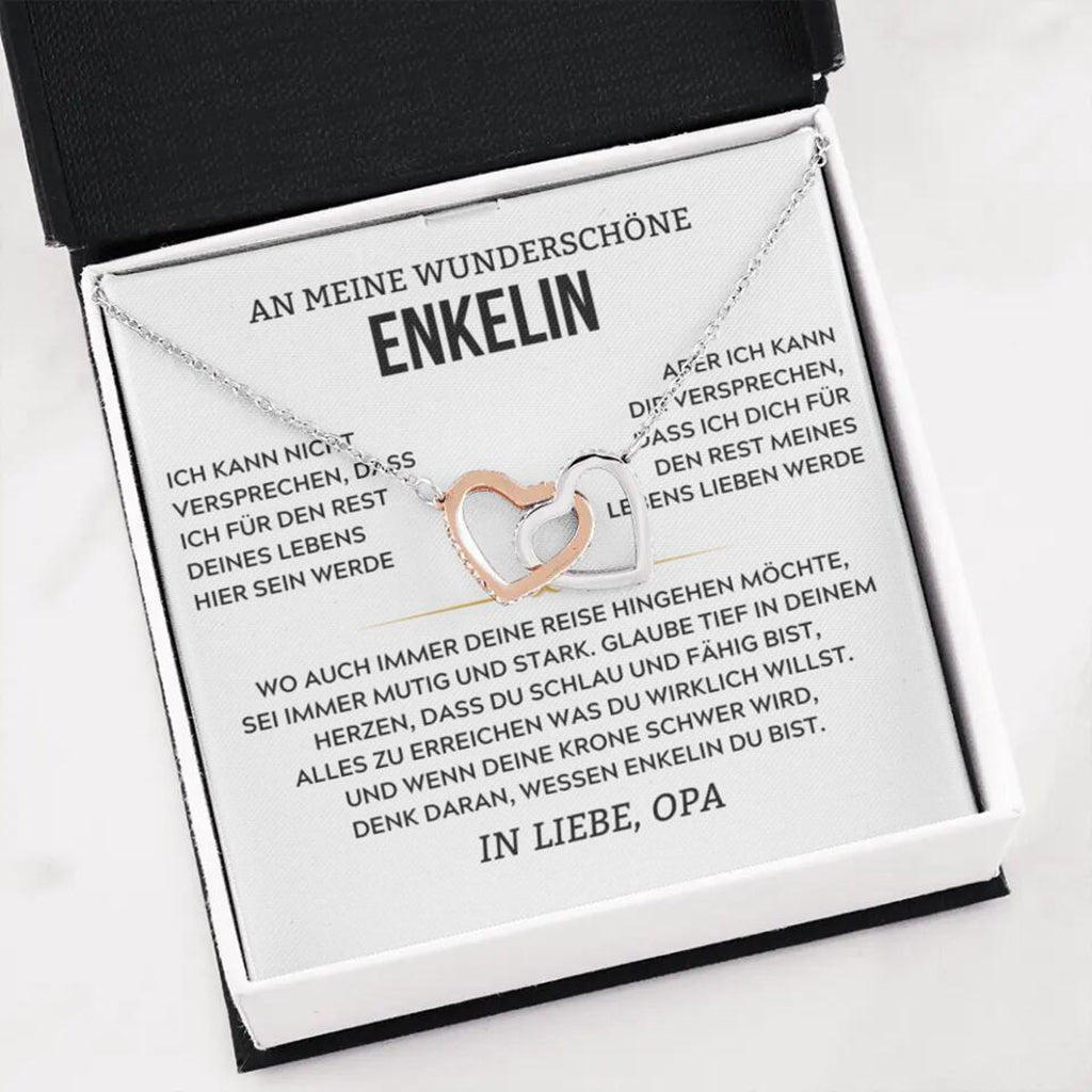 [FAST AUSVERKAUFT] An meine wunderschöne Enkelin - Verflochtene Herz-Halskette Geschenk Set