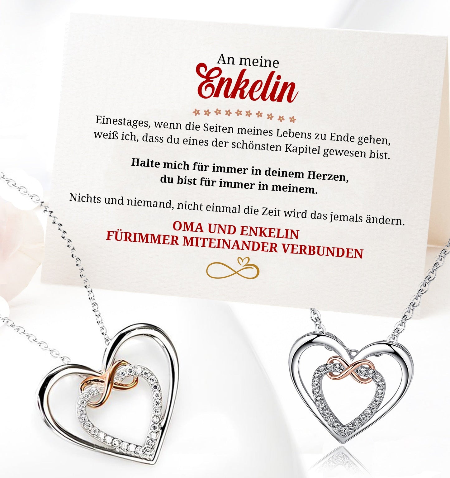 S925 Sterling Silber Herz Halskette - An meine Enkelin